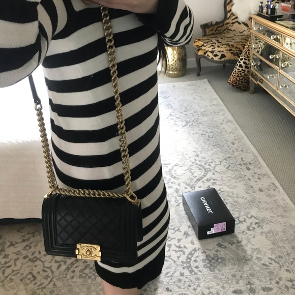 ❤️Sold❤️ Chanel le boy bag black antique gold - Picture 8 of 8